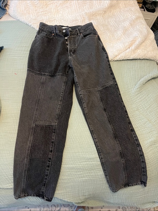 PacSun Denim - PacSun Black Patchwork High Rise Straight Jeans